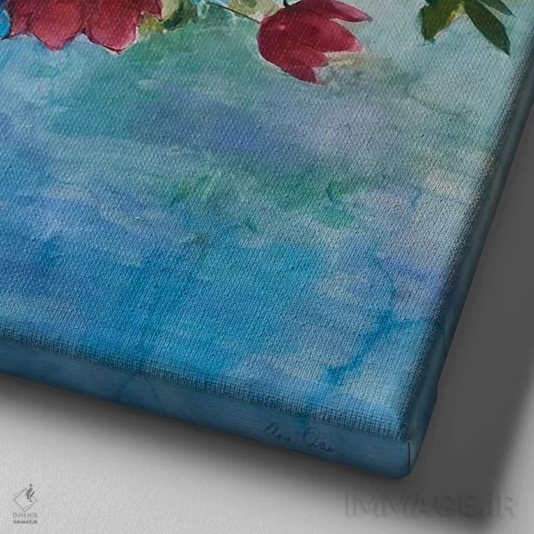 تابلو 2021,گلهای باغ تابستانی، ۲۰۲۱ اثر آن اورام - نمای نزدیک بافت بوم