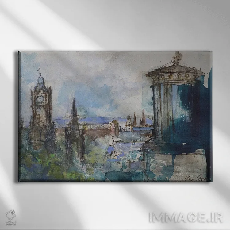 تابلو Edinburgh,از تپهٔ کالتن، اباوربرا اثر آن اورام - نمای روبهرو روی دیوار