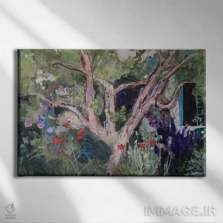 تابلو 2019,باغ مدیترانهای، ۲۰۱۹ اثر آن اورام - نمای روبهرو روی دیوار