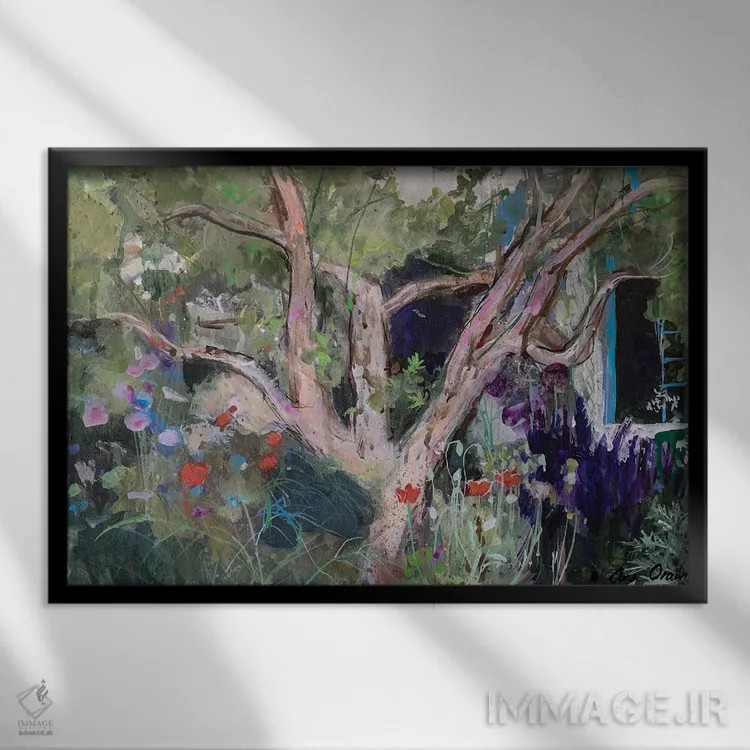 تابلو 2019,باغ مدیترانهای، ۲۰۱۹ اثر آن اورام - نمای قابدار مشکی