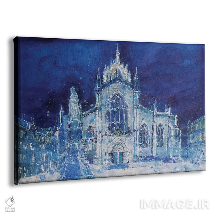 تابلو سنت جایلز در شب (کلیسا/اباوربرا) اثر آن اورام - نمای پرسپکتیو محصول