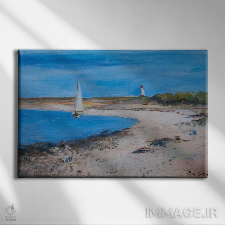 تابلو 2021,قایق بادبانی نزدیک برک ویک، ۲۰۲۱ اثر آن اورام - نمای روبهرو روی دیوار