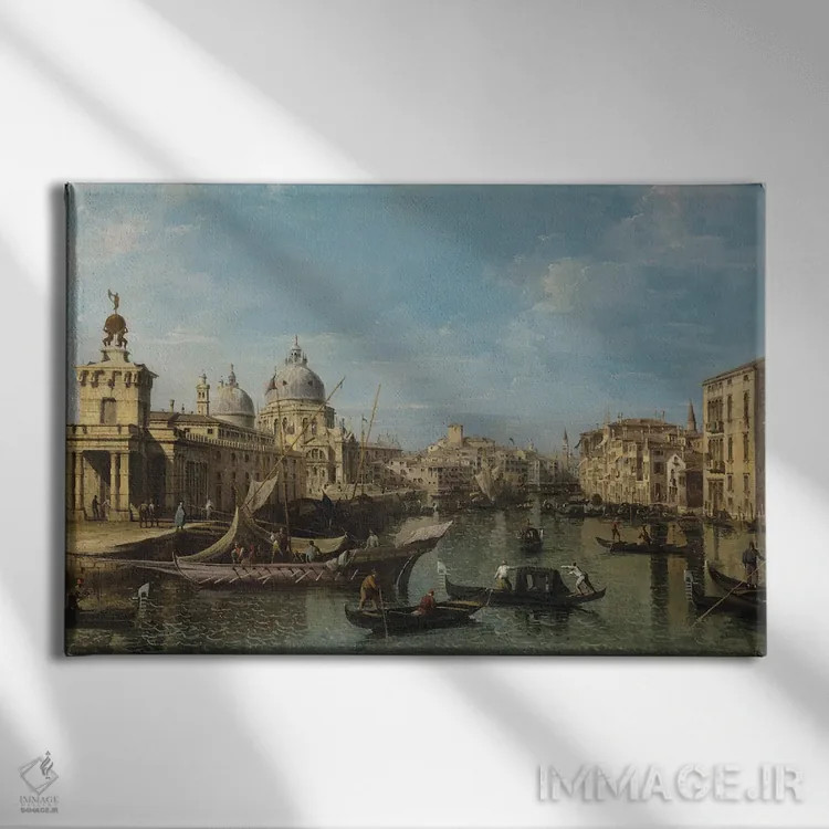 تابلو C.1720-80,ونیز: ورودی کانال بزرگ، حدود ۱۷۲۰-۱۷۸۰ اثر کانالتو (نقاش ایتالیایی ونیزی منظره) - نمای روبهرو روی دیوار