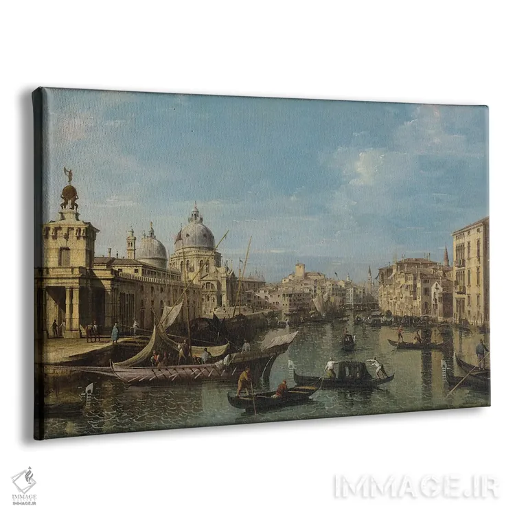 تابلو C.1720-80,ونیز: ورودی کانال بزرگ، حدود ۱۷۲۰-۱۷۸۰ اثر کانالتو (نقاش ایتالیایی ونیزی منظره) - نمای پرسپکتیو محصول