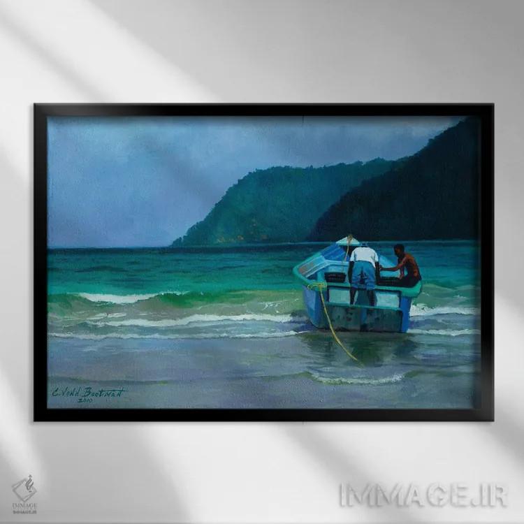 تابلو پیش از شکار (یا صید) اثر کالین بوتمن - نمای قابدار مشکی