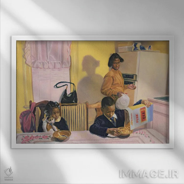 تابلو 1991,قبل از مدرسه، ۱۹۹۱ اثر کالین بوتمن - نمای قابدار سفید