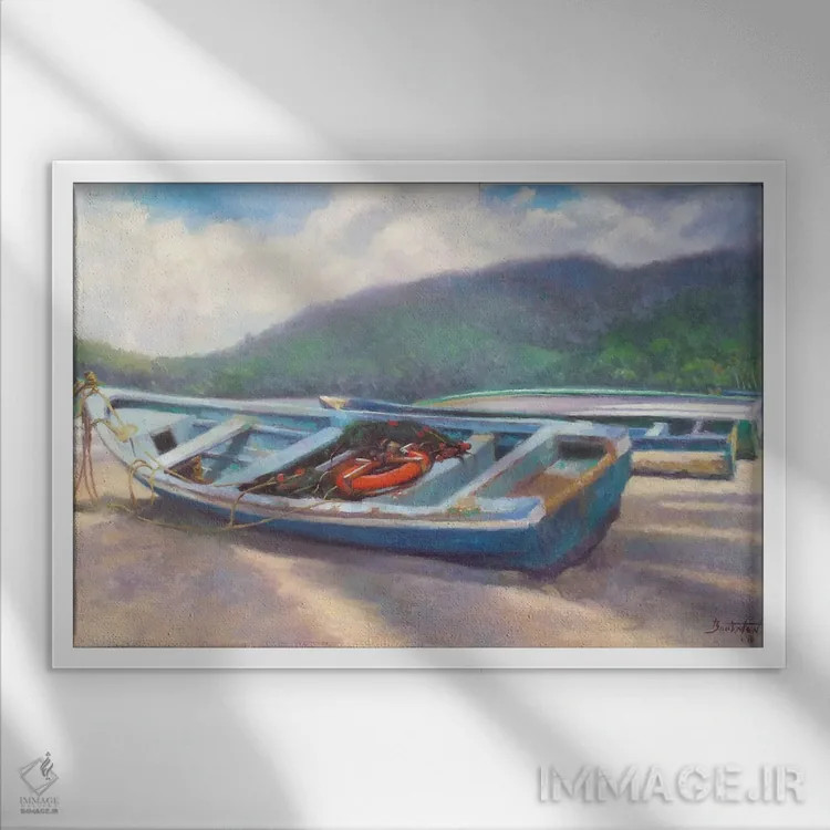 تابلو 2014,بر خشکی مانده، ۲۰۱۴ اثر کالین بوتمن - نمای قابدار سفید