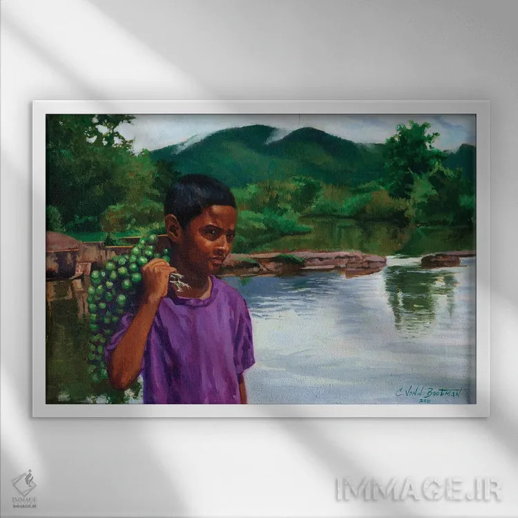 تابلو چنت کارونی اثر کالین بوتمن - نمای قابدار سفید