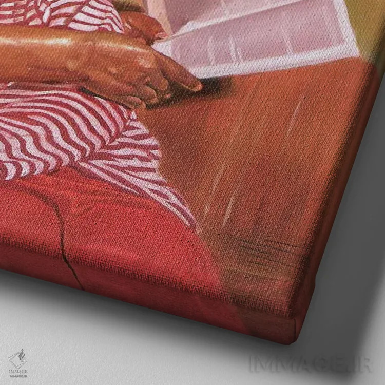 تابلو عشق مادربزرگ، ۱۹۹۵ اثر کالین بوتمن - نمای نزدیک بافت بوم