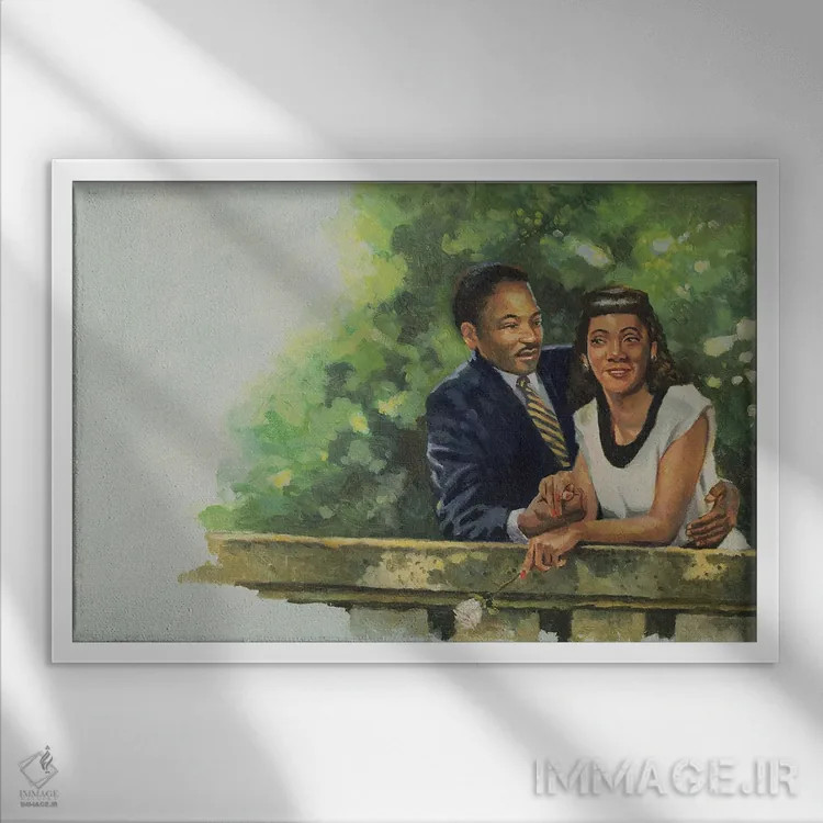 تابلو خواستگاری کورِتا، ۲۰۰۱ اثر کالین بوتمن - نمای قابدار سفید