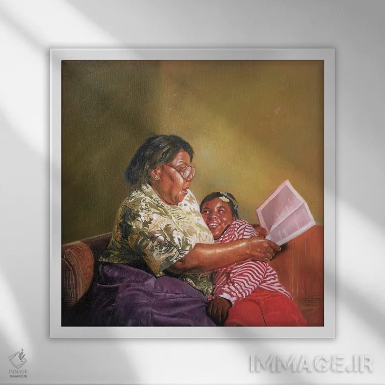 تابلو عشق مادربزرگ، ۱۹۹۵ اثر کالین بوتمن - نمای قابدار سفید