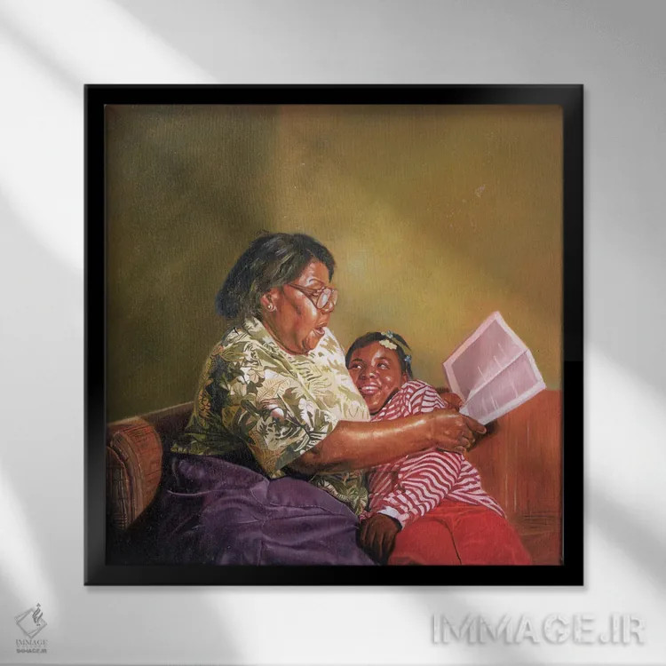 تابلو عشق مادربزرگ، ۱۹۹۵ اثر کالین بوتمن - نمای قابدار مشکی