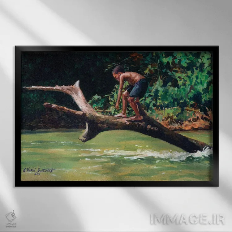 تابلو پرش اثر کالین بوتمن - نمای قابدار مشکی