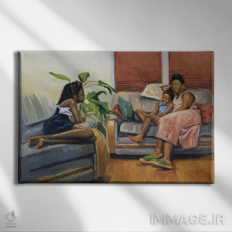 تابلو لاونج اتاق نشیمن، ۲۰۰۰ اثر کالین بوتمن - نمای روبهرو روی دیوار