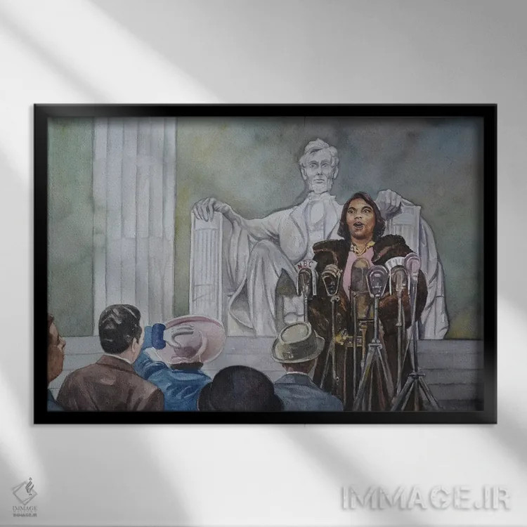 تابلو ماریان اندرسون آواز خواند! ۲۰۱۰ اثر کالین بوتمن - نمای قابدار مشکی