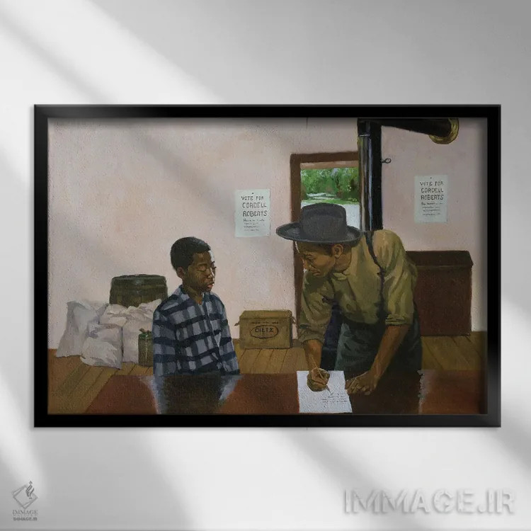 تابلو نشان شرم، ۲۰۰۳ اثر کالین بوتمن - نمای قابدار مشکی