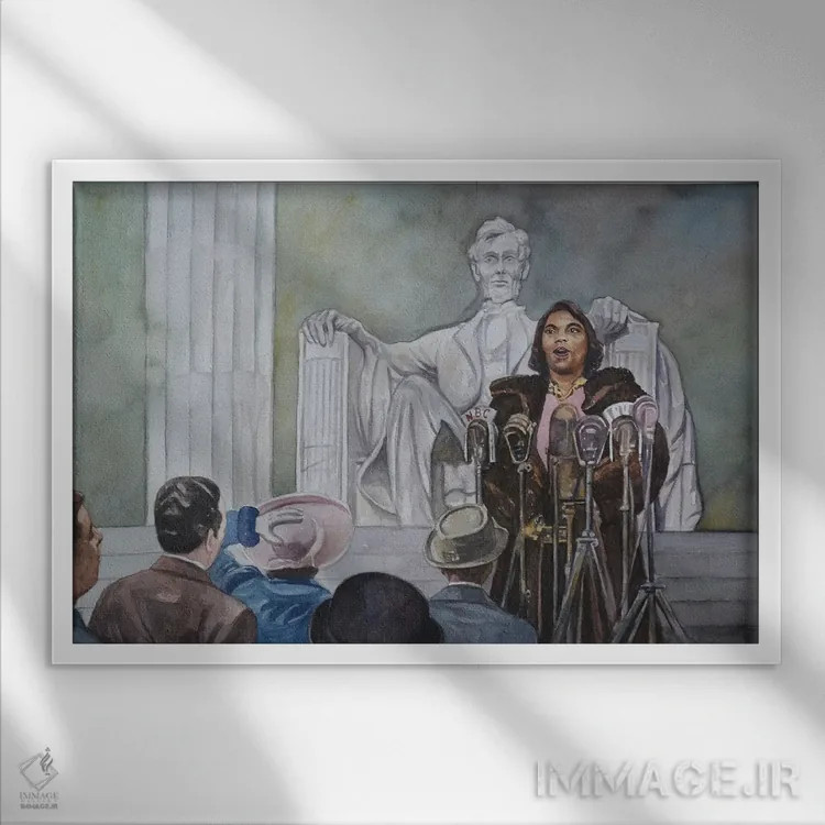 تابلو ماریان اندرسون آواز خواند! ۲۰۱۰ اثر کالین بوتمن - نمای قابدار سفید