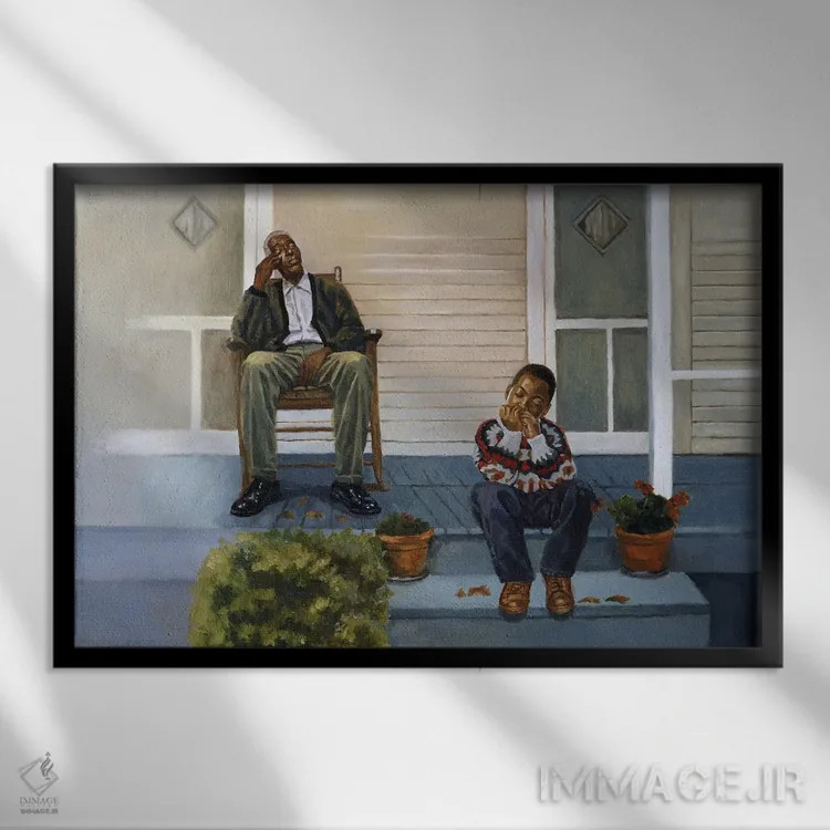 تابلو درس موسیقی شماره ۳، ۲۰۰۰ اثر کالین بوتمن - نمای قابدار مشکی