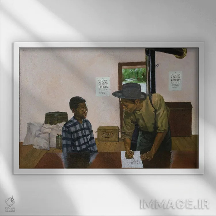 تابلو نشان شرم، ۲۰۰۳ اثر کالین بوتمن - نمای قابدار سفید