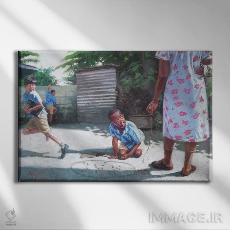 تابلو بدَو! ۲۰۱۴ اثر کالین بوتمن - نمای روبهرو روی دیوار