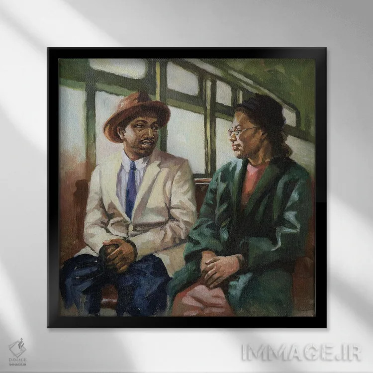 تابلو مارتین و رزا در صف اول، ۲۰۰۱ اثر کالین بوتمن - نمای قابدار مشکی