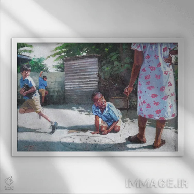 تابلو بدَو! ۲۰۱۴ اثر کالین بوتمن - نمای قابدار سفید