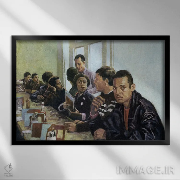 تابلو منوهای ضدعفونیشده، ۲۰۰۱ اثر کالین بوتمن - نمای قابدار مشکی