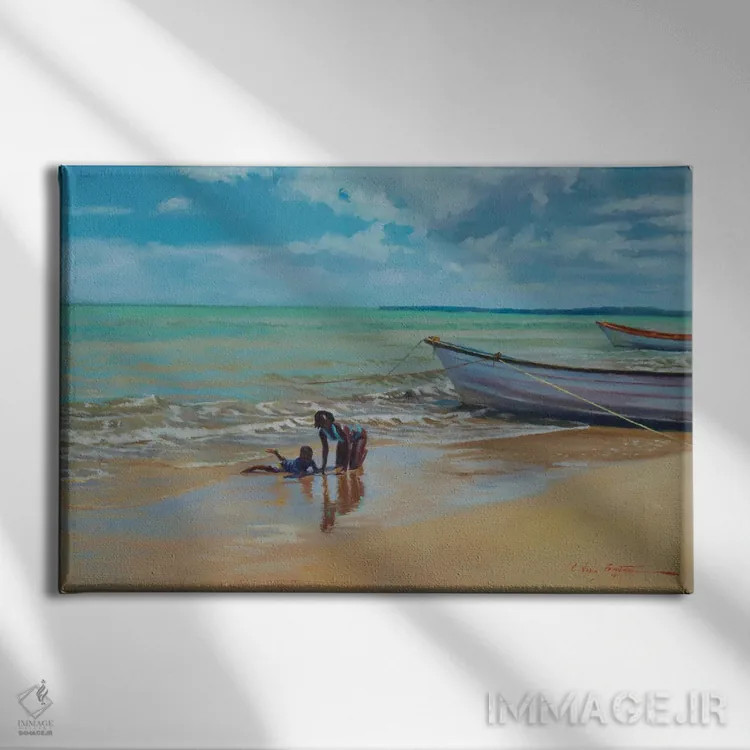 تابلو شن لغزنده، ۲۰۱۸ اثر کالین بوتمن - نمای روبهرو روی دیوار