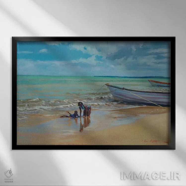 تابلو شن لغزنده، ۲۰۱۸ اثر کالین بوتمن - نمای قابدار مشکی