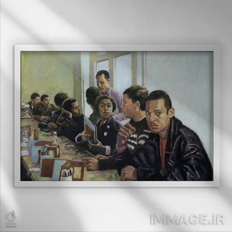 تابلو منوهای ضدعفونیشده، ۲۰۰۱ اثر کالین بوتمن - نمای قابدار سفید