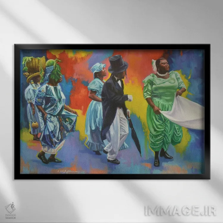 تابلو کاروان عروسی، ۲۰۱۷ اثر کالین بوتمن - نمای قابدار مشکی