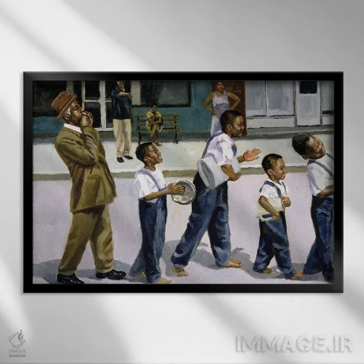 تابلو گروه موسیقی رژه، ۲۰۰۰ اثر کالین بوتمن - نمای قابدار مشکی