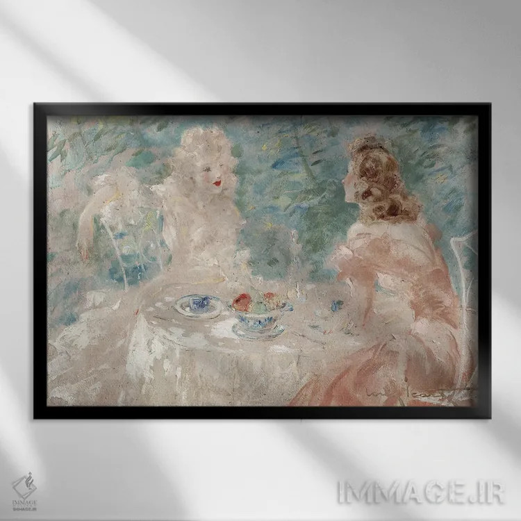 تابلو ناهار خصوصی اثر لوئیس ایکارت - نمای قابدار مشکی