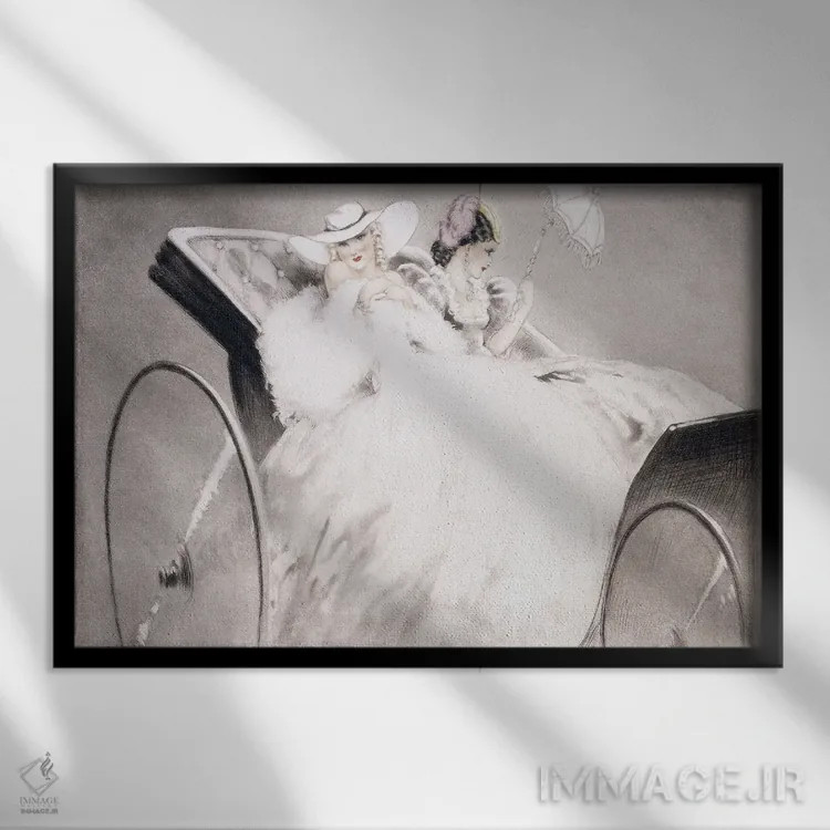 تابلو شانزلیزه اثر لوئیس ایکارت - نمای قابدار مشکی