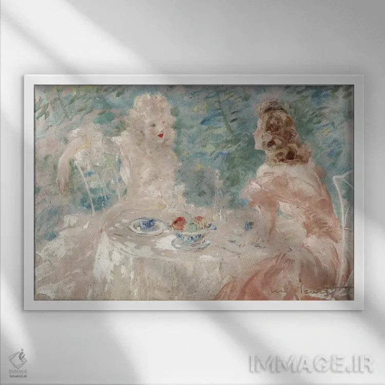 تابلو ناهار خصوصی اثر لوئیس ایکارت - نمای قابدار سفید