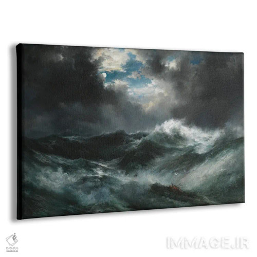 تابلو کشتیشکسته زیر نور ماه در دریا، ۱۹۰۱ اثر توماس موران (نقاش منظره آمریکایی) - نمای پرسپکتیو محصول