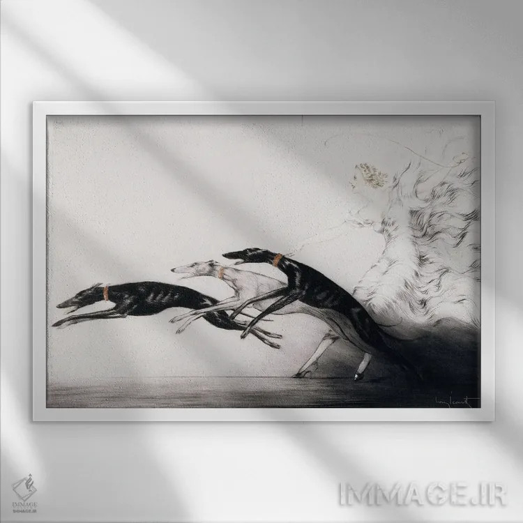 تابلو سرعت ۲، ۱۹۳۳ اثر لوئیس ایکارت - نمای قابدار سفید