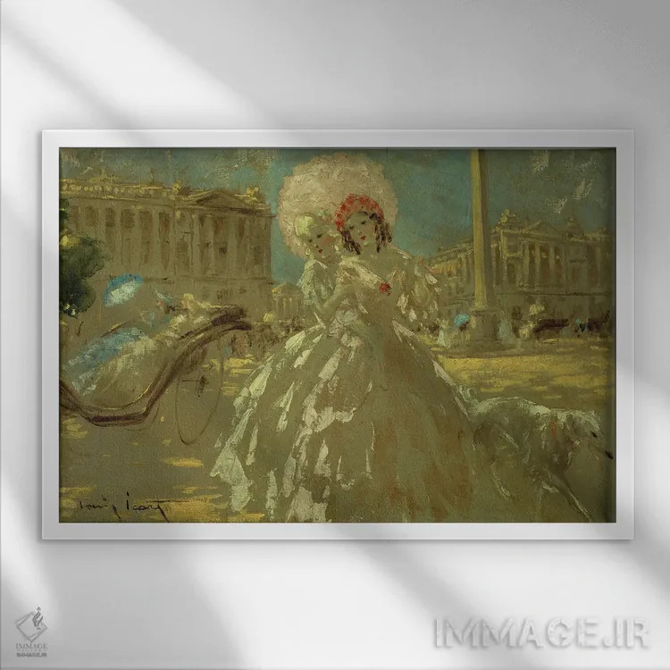 تابلو میدان کنکورد اثر لوئیس ایکارت - نمای قابدار سفید