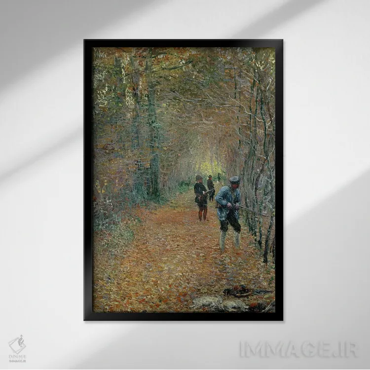 تابلو شکار، ۱۸۷۶ اثر کلود مونه (نقاش معروف فرانسوی) - نمای قابدار مشکی