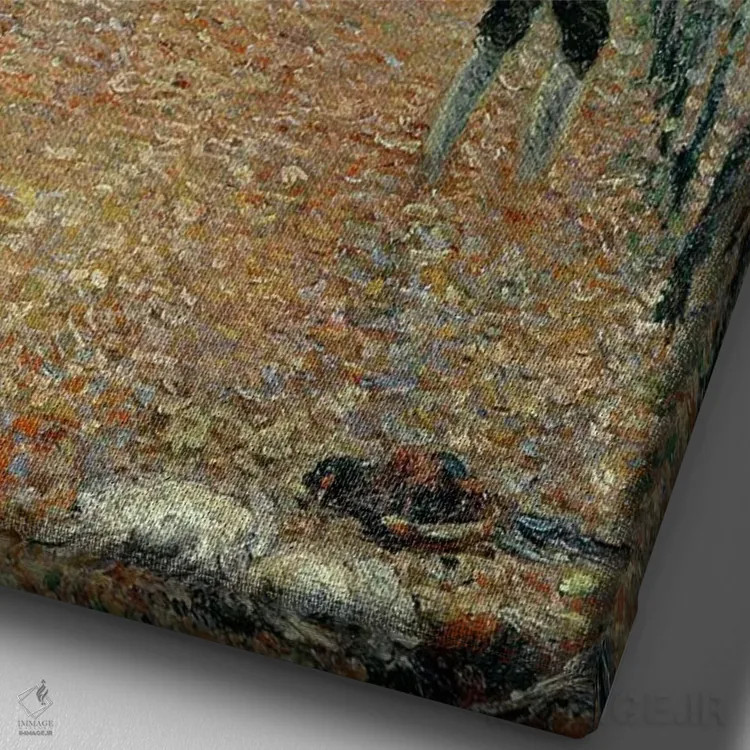 تابلو شکار، ۱۸۷۶ اثر کلود مونه (نقاش معروف فرانسوی) - نمای نزدیک بافت بوم