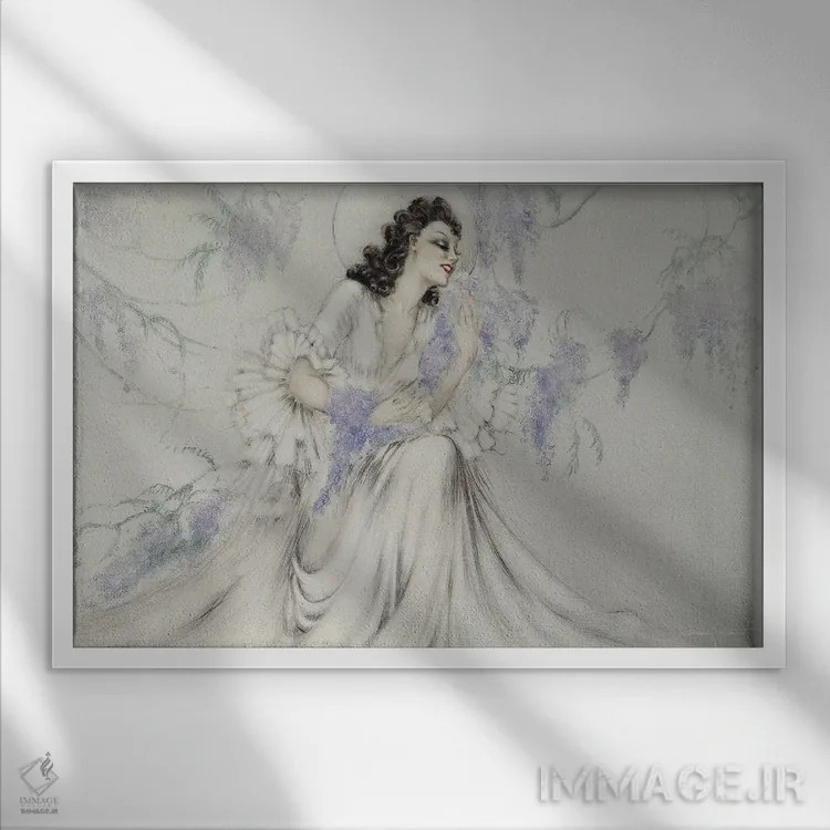 تابلو ویستریا، ۱۹۴۰ اثر لوئیس ایکارت - نمای قابدار سفید