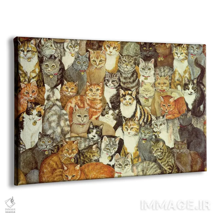 تابلو گربه درازکشیده اثر دیتز - نمای پرسپکتیو محصول