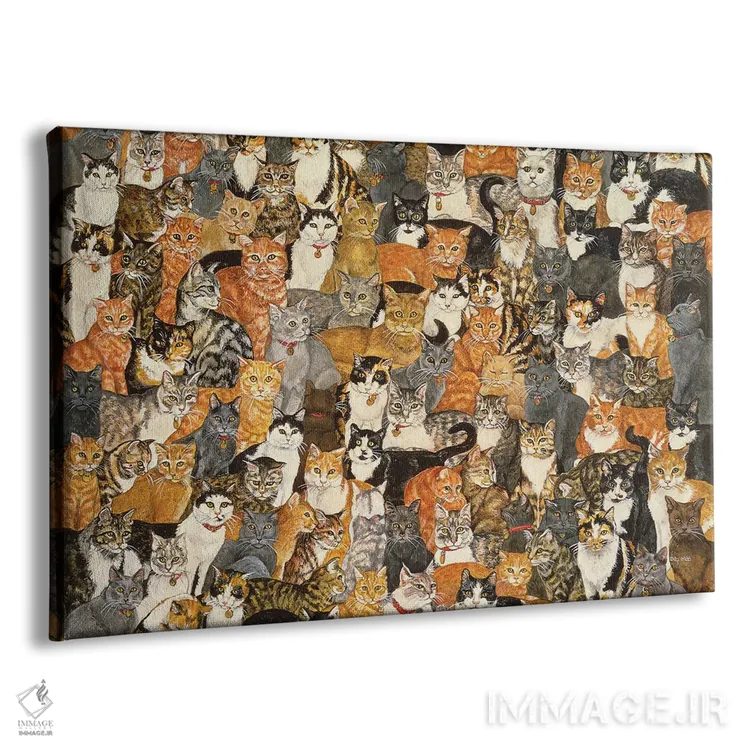 تابلو دو گربهٔ درازکشیده اثر دیتز - نمای پرسپکتیو محصول