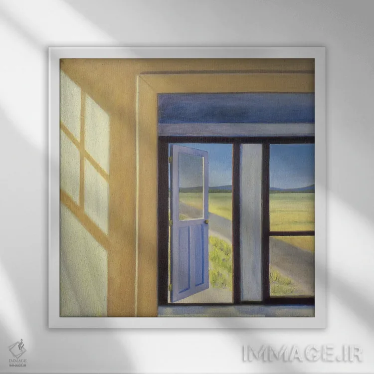 تابلو خارج از چهارچوب اثر دیوید آرسنو - نمای قابدار سفید