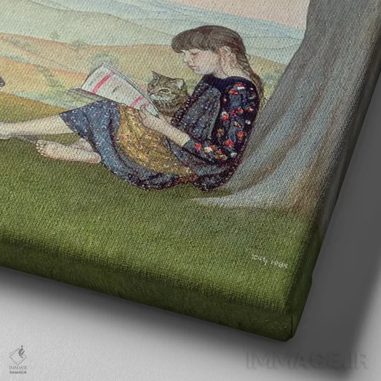 تابلو چهار دوست اثر دیتز - نمای نزدیک بافت بوم