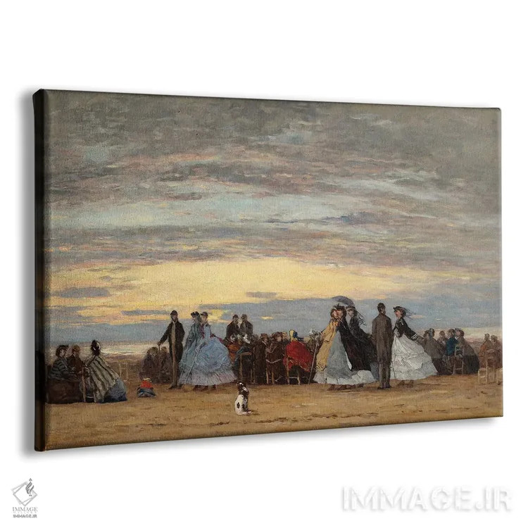 تابلو ساحل در ویلورویل، ۱۸۶۴ اثر اوژن لویی بوباور (نقاش فرانسوی) - نمای پرسپکتیو محصول