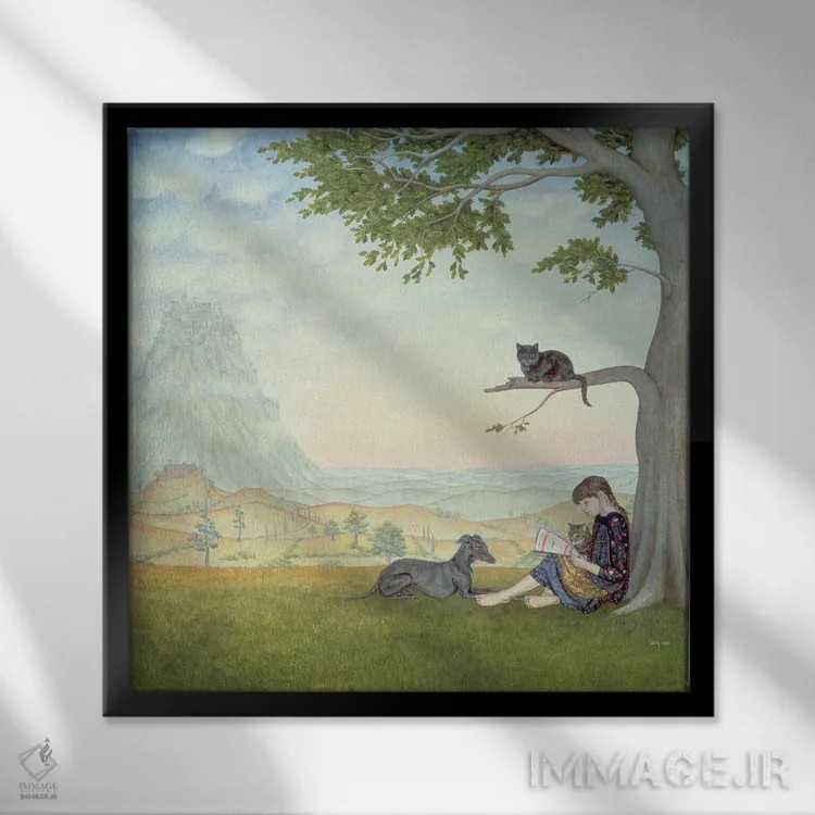 تابلو چهار دوست اثر دیتز - نمای قابدار مشکی