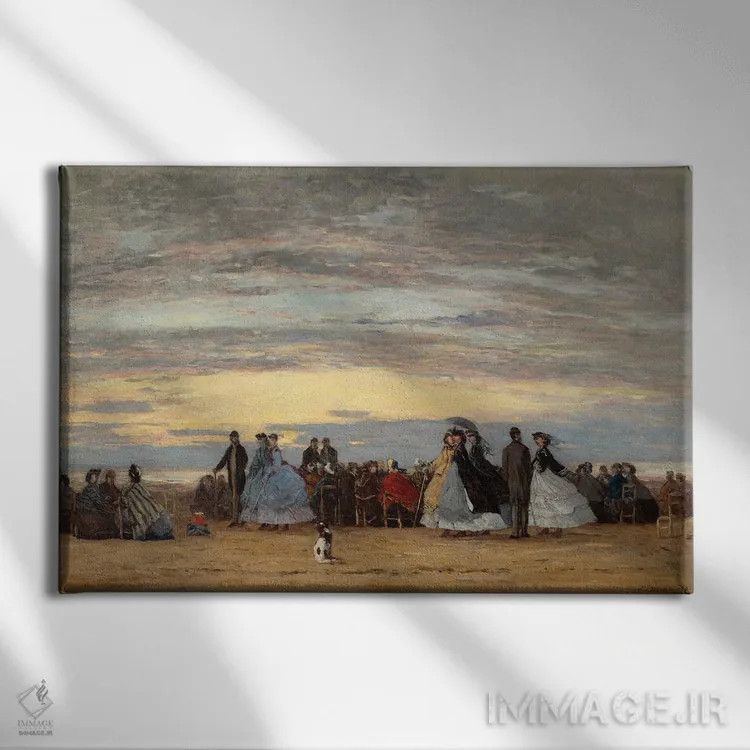 تابلو ساحل در ویلورویل، ۱۸۶۴ اثر اوژن لویی بوباور (نقاش فرانسوی) - نمای روبهرو روی دیوار