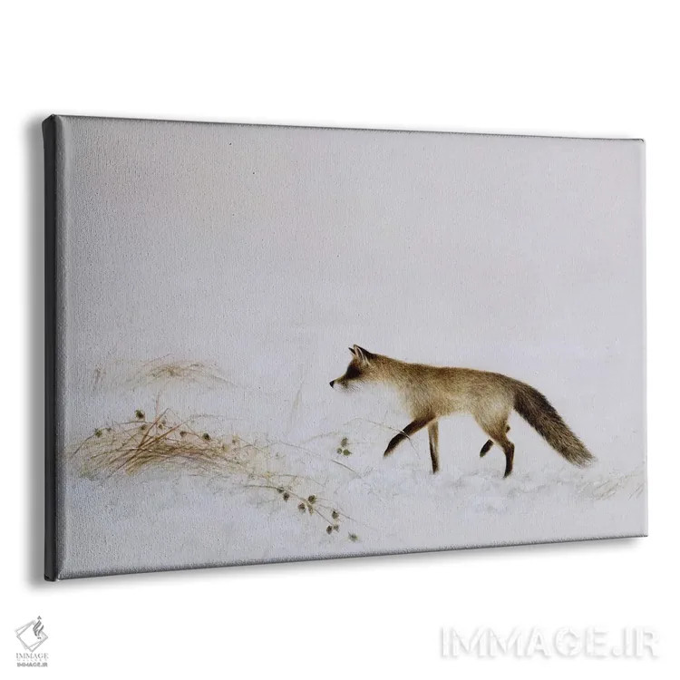 تابلو روباه در برف اثر جین نویل - نمای پرسپکتیو محصول