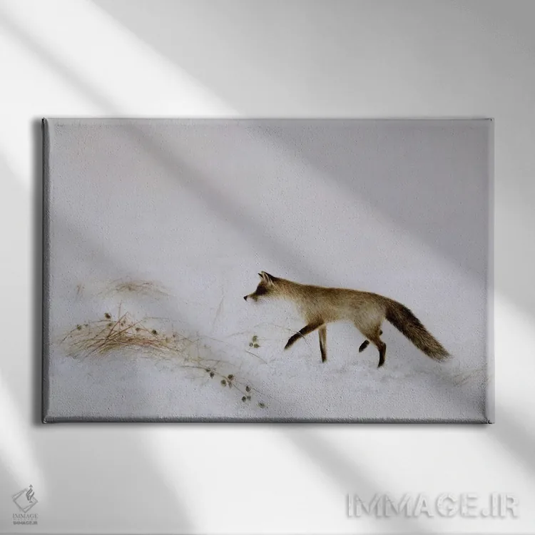 تابلو روباه در برف اثر جین نویل - نمای روبهرو روی دیوار